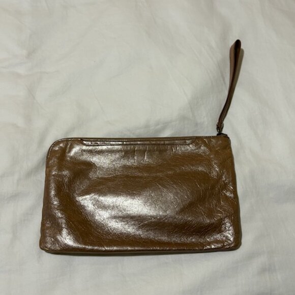 HOBO VIDA Like Wristlet Wallet – Metallic Brown Leather, Compact Everyday Purse - Picture 3 of 5